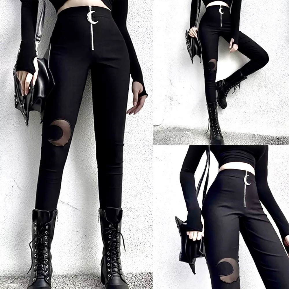 Sold out - Sexy Mesh Moon Panel Pants - Picture 2 of 7